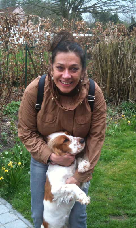Georgiana Rosca with Lola the dog