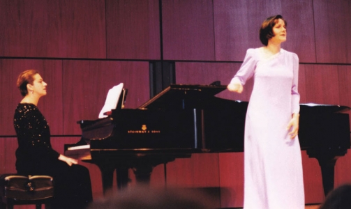 Georgiana Rosca accompanying soprano Bonnie Hoke at a Princeton University recital